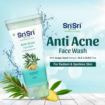 Sri Sri Tattva Anti Acne Face Wash - For Radiant & Spotless Skin, 60ml