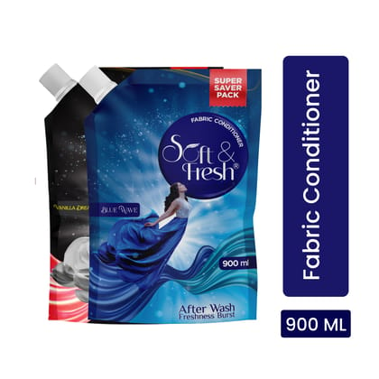 Soft & Fresh Blue Wave & Vanilla Dreams 2X900ml, Fabric Conditioner Softener 900ml pack of 2