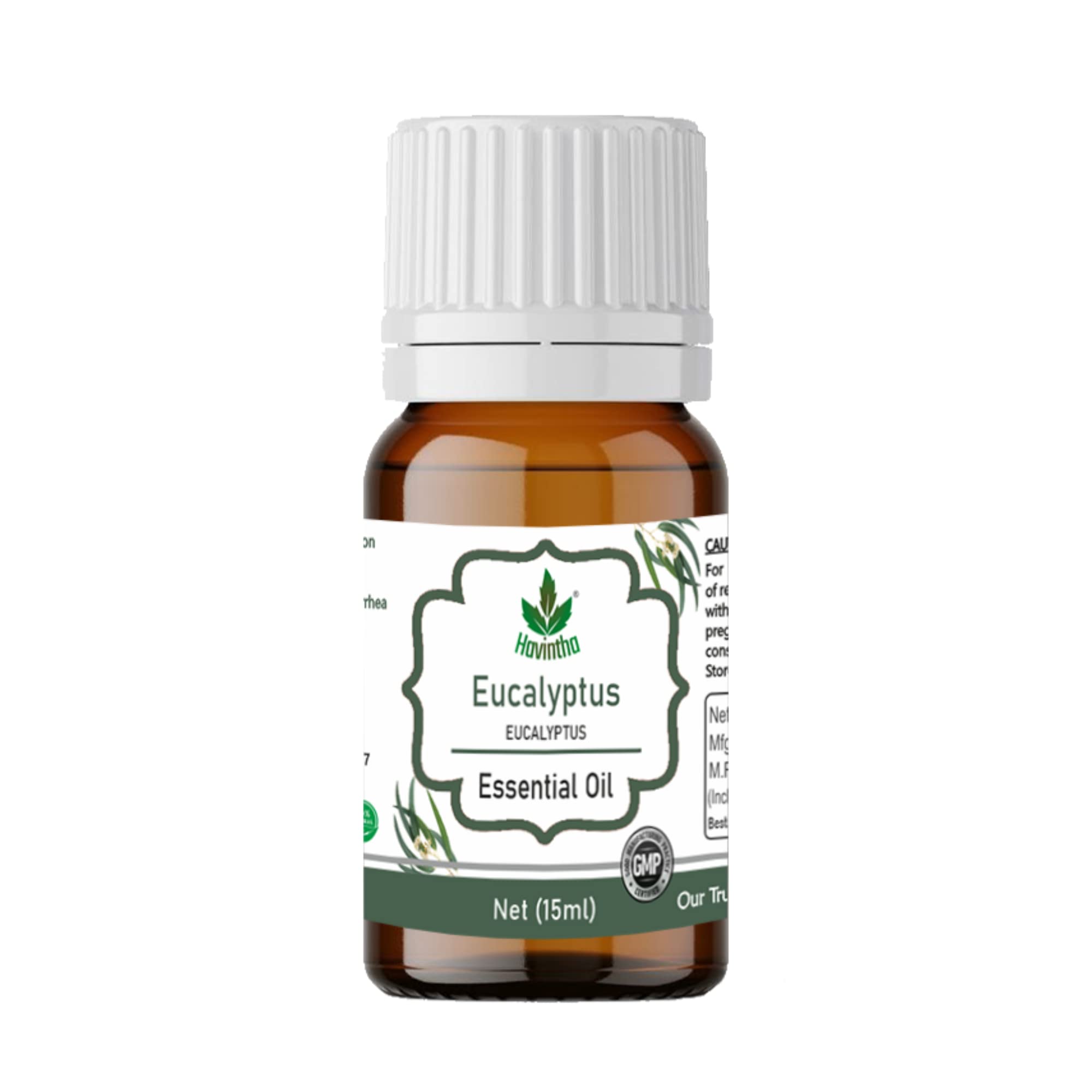 Havintha's Natural Eucalyptus Essential Oil for Steam Inhalation, Massage, Aromatherapy, Skin Therapy, Hair Care - 15ml