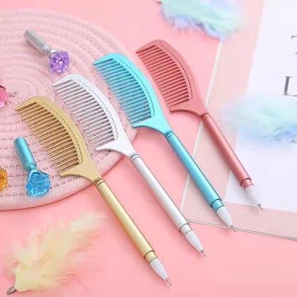 Big Diamond Comb Shape Gel Pen for Girls/Cute Gel Pen Stationery, Best Birthday Return Gift