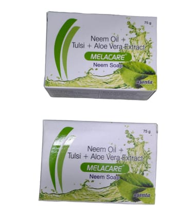 MELACARE Pack of 2 Neem Oil Tulsi,Alovera Extract Soap