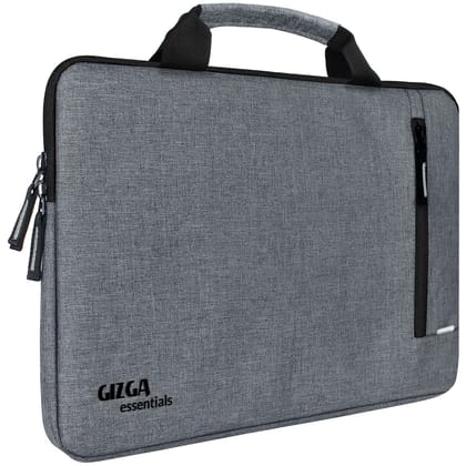 Gizga Essentials Laptop Bag Sleeve Case Cover Pouch with Handle for 15.6 Inch Laptop for Men & Women, Padded Laptop Compartment, Premium Zipper Closure, Water Repellent Nylon Fabric, Grey