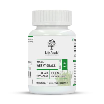 Life Aveda Premium Wheat Grass - 60 capsules