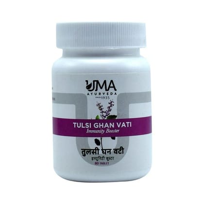 Uma Ayurveda Tulsi Ghan Vati 80 Tab Useful in Common Cold Cough, Digestive Health, Respiratory Care