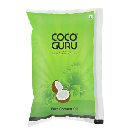 Cocoguru High Grade Coconut Cooking Oil - Pouch 1 Litre