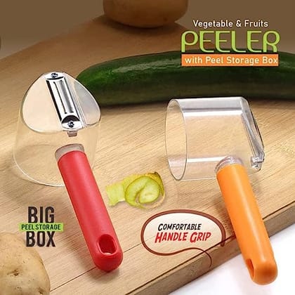 URBAN CREW Home Kitchen Cooking Tools Peeler with Container Stainless Steel Carrot Cucumber Apple Super Fruit Vegetable Peeler  (1Pc)
