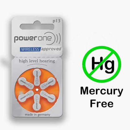 Power One Hearing Aid Battery Size 13, Pack of 12 Batteries, 2 Strips