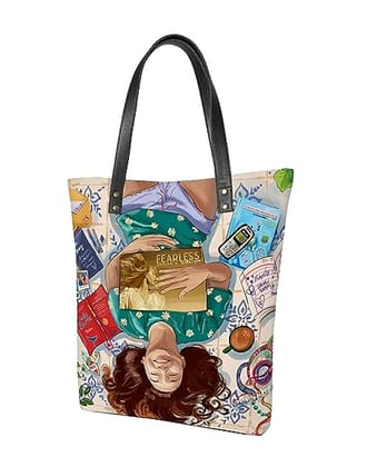 Lychee bags Women Printed Canvas Multicolor Tote Bag