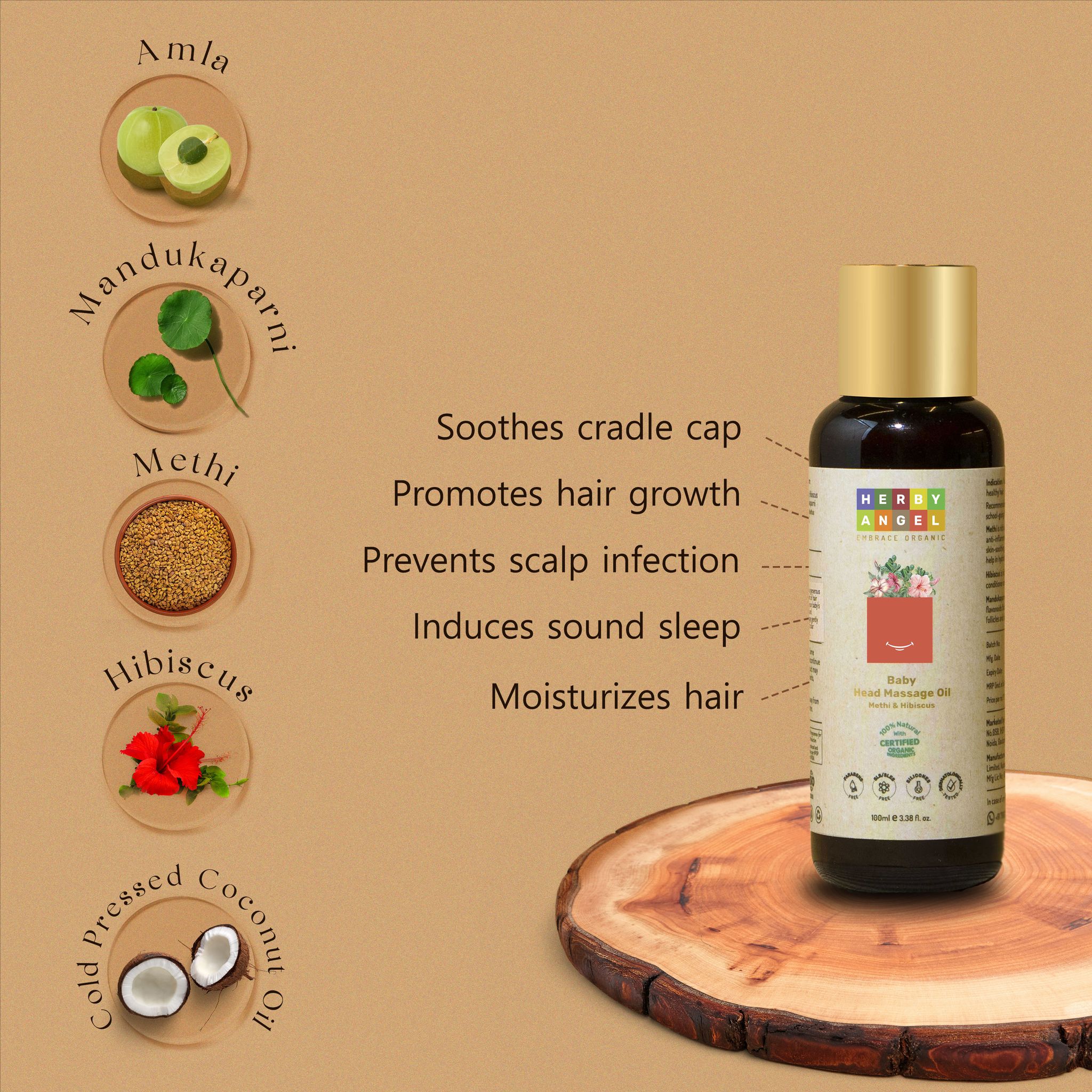 Herby Angel Baby Head Massage Oil with Methi & Hibiscus