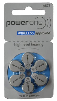 Power One Hearing Aid Battery Size 675, Pack of 6 Batteries, 1 Strip