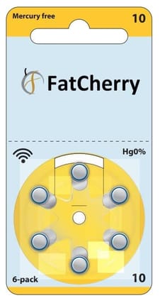 FatCherry Hearing Aid Battery (by Power One Germany) Size 10, Pack of 12 Batteries