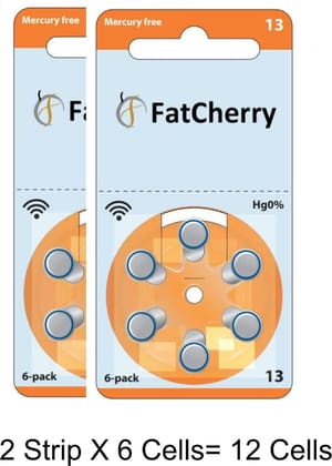 FatCherry Hearing Aid Battery (by Power One Germany) Size 13, Pack of 12 Batteries