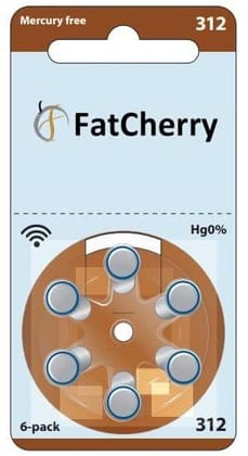 FatCherry Hearing Aid Battery (by Power One Germany) Size 312, Pack of 36 Batteries