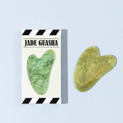 House of Beauty Jade Gua Sha Face Massager for Women and Men, Crystal Stone Facial Beauty Massager for Face, Eye, Neck, Foot Massage, Helps in Relieve Fine Lines and Wrinkles