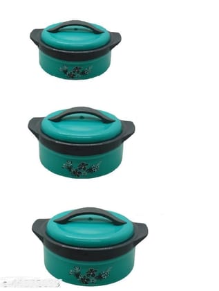 HASHONE Inner Steel Insulated Casserole Hot Pot for Roti/Chapati Hot Box Chapati Box/Casserole 1500ml&2500ml&3500ml-Sky Blue