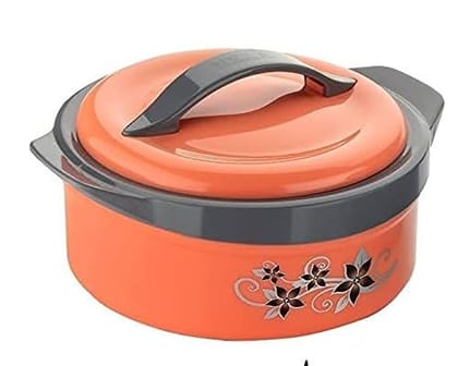 HASHONE Inner Steel Insulated Casserole Hot Pot for Roti/Chapati Hot Box Chapati Box/Casserole, Orange