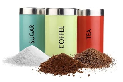 KAVISON Stainless Steel Rainbow Tea Coffee Sugar Containers |Canisters