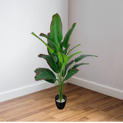 Tdas Artificial Plants for Home Decor Big Size with Pot Item Living Room Large Plastic Palm Tree Fake Plant Leaves Balcony Office Bamboo Decoration Decorative Decors ? 75 cm, 18 Leaves (Banana)