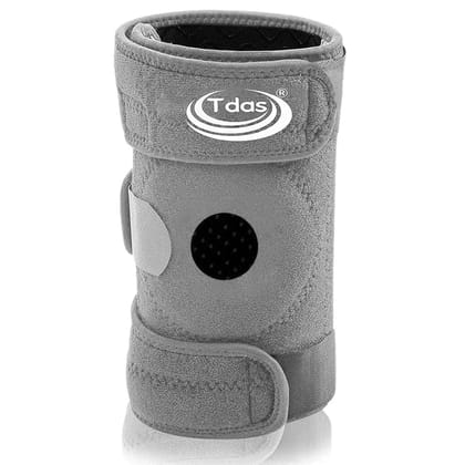 Tdas Unisex Neoprene Adjustable Knee Support Pad Guard (Grey)