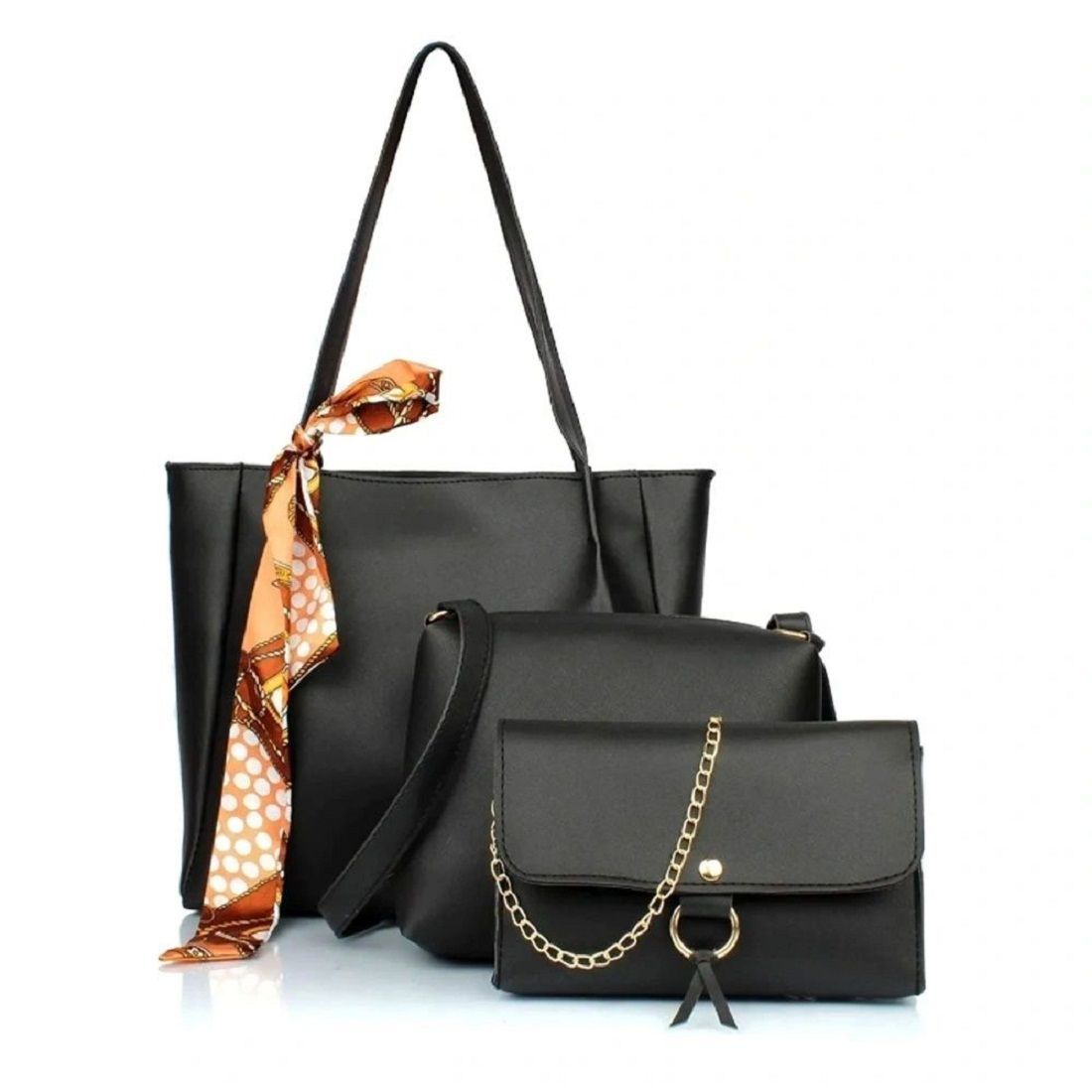 women stylish black handbags and sling bag combo set of 3 le-cbst18