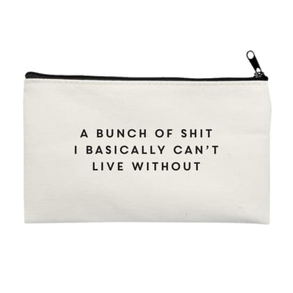 The Art People Live White Canvas Pouch with Zip