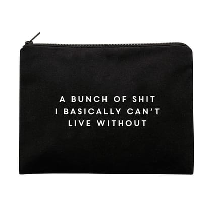The Art People Live Black Canvas Pouch with Zip