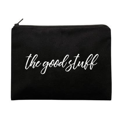 The Art People Good Stuff Black Canvas Pouch with Zip