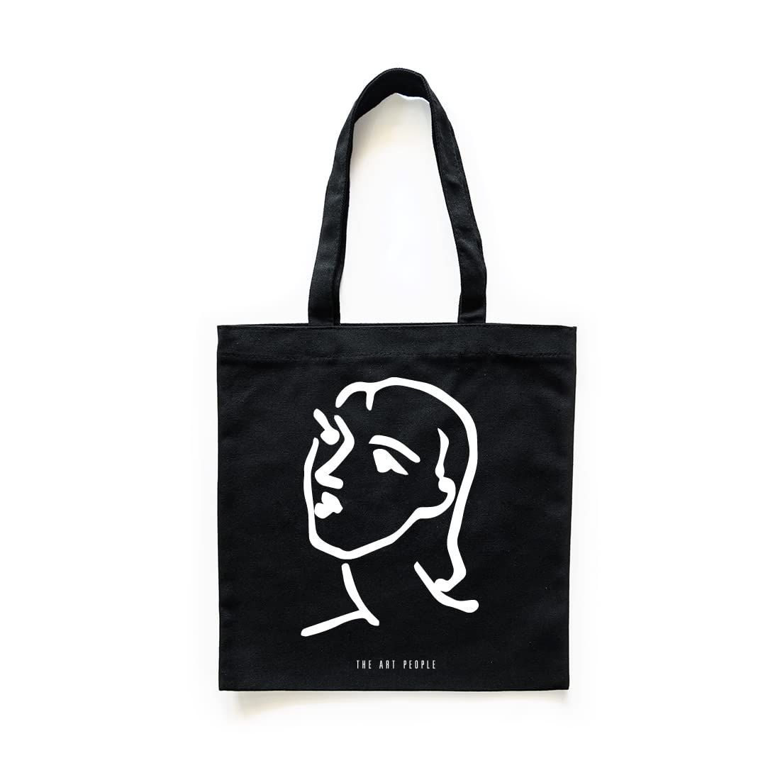 The Art People Matisse Face Black Canvas Tote