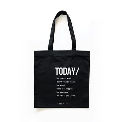 The Art People Today Black Canvas Tote