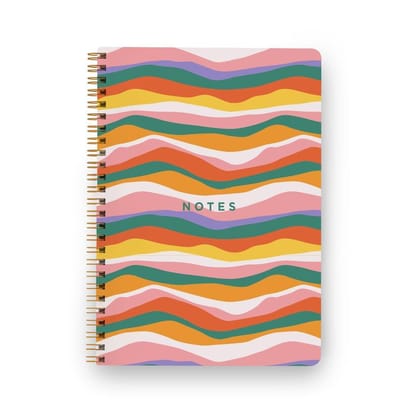 The Art People Colourful Waves Wiro Notebook - Ruled