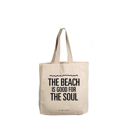 The Art People Soul White Canvas Tote