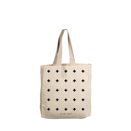 The Art People Cross White Canvas Tote
