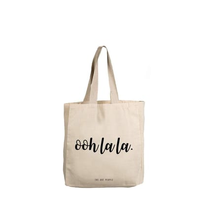 The Art People Oohlala White Canvas Tote