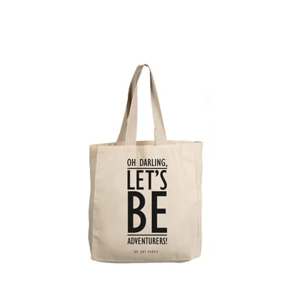 The Art People Oh Darling White Canvas Tote