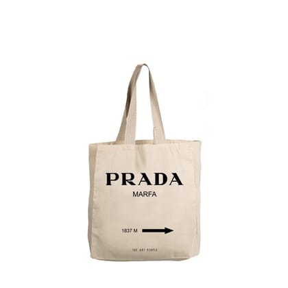 The Art People Marfa White Canvas Tote