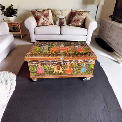 Handicraft Attractive Wooden Storage Trunk | Beautiful Dowry Box