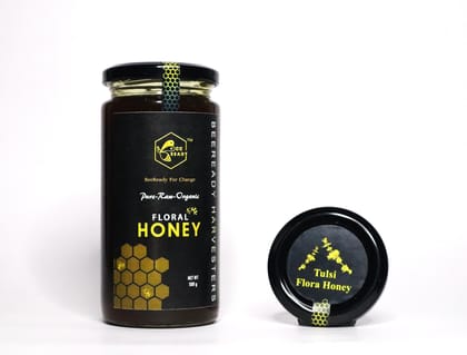 BeeReady Tulsi Flora Honey,Natural,Raw,Unprocessed,Full of Vitamins (500g)