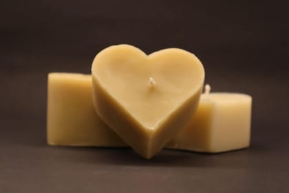 Beeready Bees Wax Plain Heart Shape Designer Candle - Pack of 2