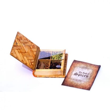 Hancrafted Brown Bamboo Spice Box Medium