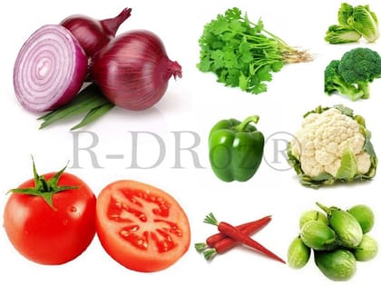 Combo of 9 Vegetables Seeds - Coriander, Capsicum Green, Tomato, Napa Cabbage, Carrot Red, Broccoli, Onion Red, Brinjal Green, Cauliflower MC3.2