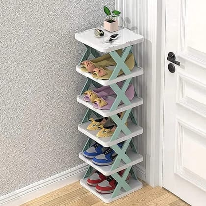 6 Layer Shoe Rack,Stackable Shoe Storage Organizer For Bedroom Entryway