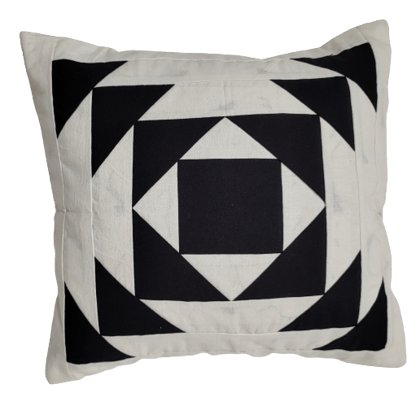Nirjhari Crafts Handmade 100% Cotton Black & White Cushion Cover Set (Pack of 4)