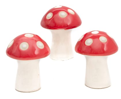 Set of 3 Mushroom Toys for Decoration in Ceramic Pots for Indoor Plants | Miniature Garden Accessories for Decorative Planters and Flower Pots by PLANTORI (5.3 cm Height)
