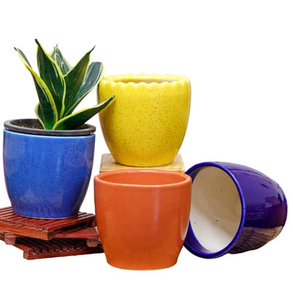 Colorful Pots for Plants - Set of 4