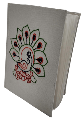 Nirjhari Crafts Handmade Embroidery Diary In a Peacock Design