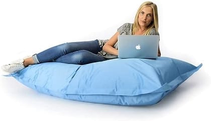 ink craft Bean Bag Cover Without Beans for Home/Office/Bedroom Square Shape Been Bag Cover (Sky Blue)