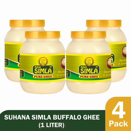 Suhana Simla Premium 1 Liter Danedar Buffalo Ghee | Pure Buffalo Ghee (PACK OF 4)