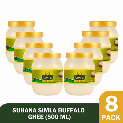 Suhana Simla Premium 500ml Danedar Buffalo Ghee | Pure Buffalo Ghee | (PACK OF 8)