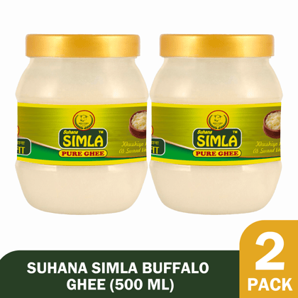 Suhana Simla Premium 500ml Danedar Buffalo Ghee | Pure Buffalo Ghee | (PACK OF 2)