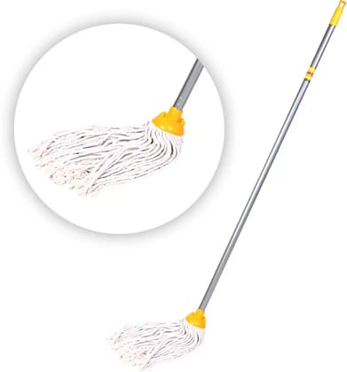 Floor Cotton Mop for Clean Surface for Office,Home ,Kitchen, Bedroom Floor Wet & Dry Mop  (White)